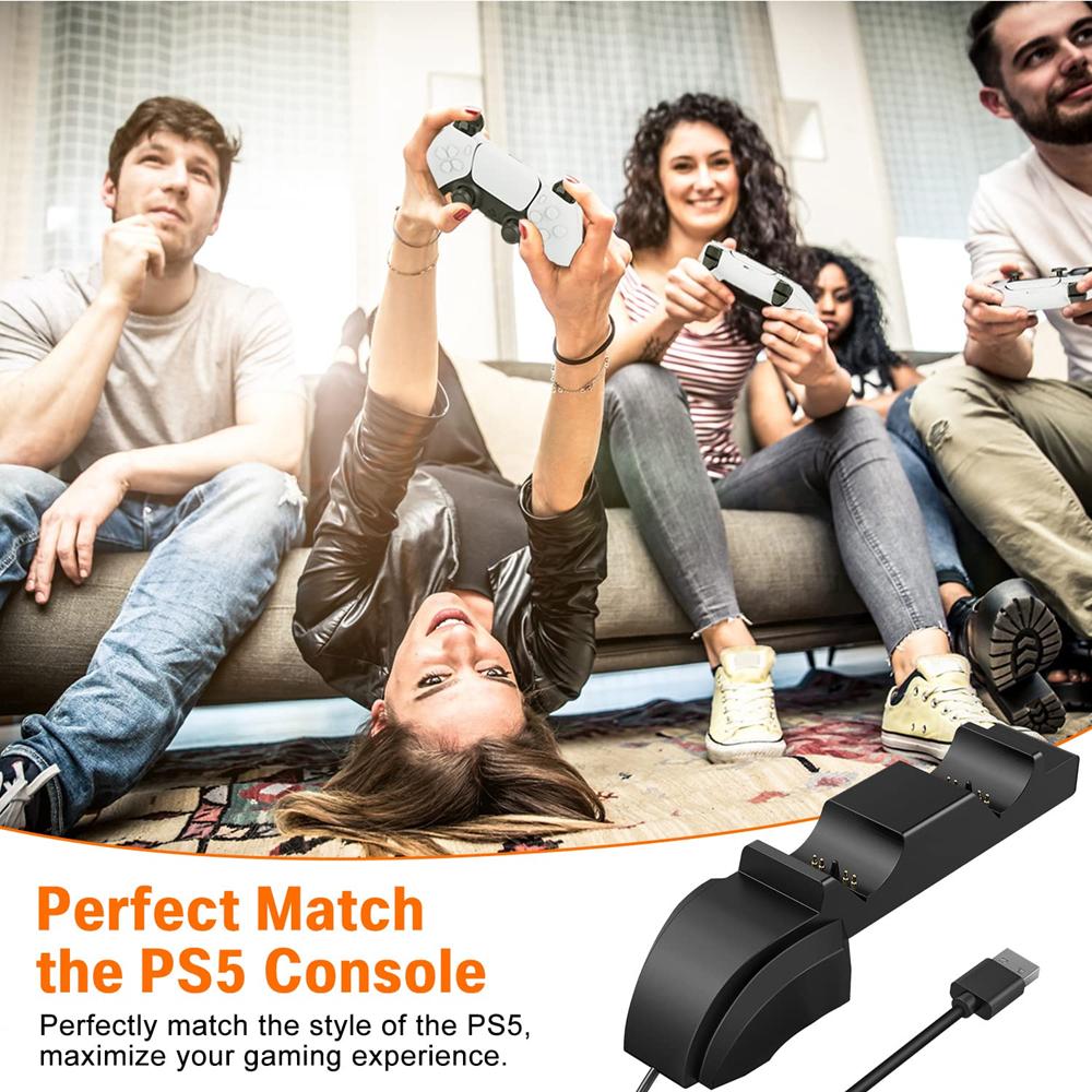 Двойной разъем для быстрой зарядки для контроллера PS5, зарядная станция для геймпада, подставка для PlayStation 5, аксессуары, держатель для ручки