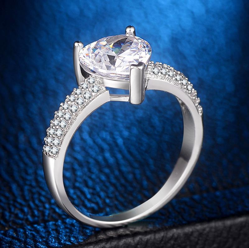 Tide Heart Zircon Ring Seiko Jewelry Copper Jewelry