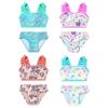 Girls Two Pieces Fish Scales Tankini Swimsuit Top with Briefs Set Beachwear Swimwear