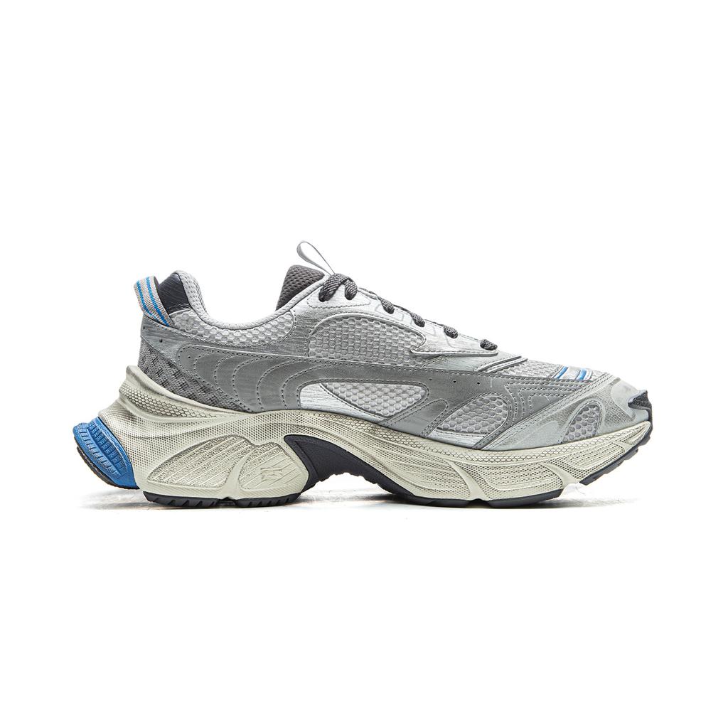 Li Ning Xingji Амортизирующие износостойкие дышащие низкие массивные кроссовки мужские Спокойный серый AGCV353-2