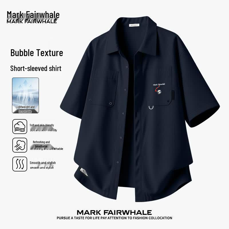 Mark Fairwhale Мужская охлаждающая рубашка с коротким рукавом из сирсакера