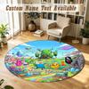 Round Rug Custom NameAdventure Time Pattern Non Slip Carpet Home Floor Decor