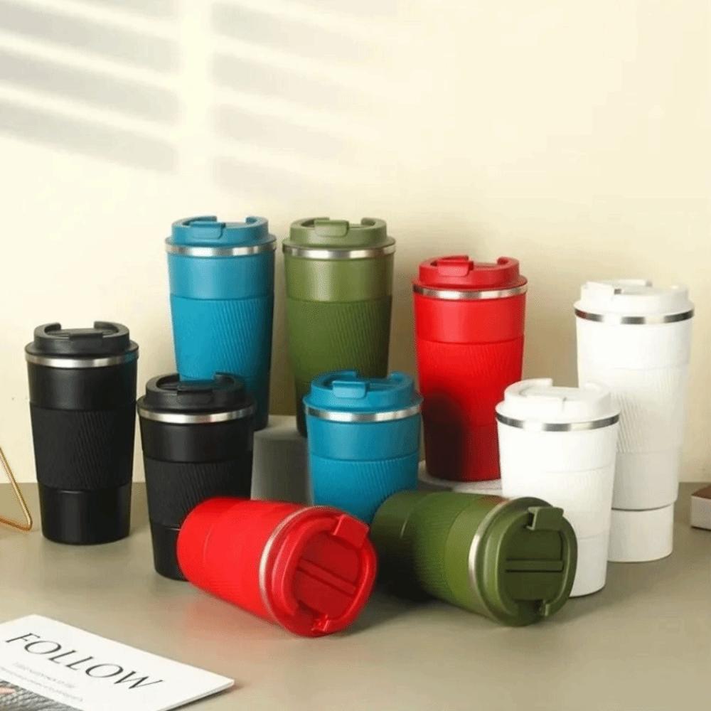 Double-layer Coffee Thermos 380ml/510ml Travel Thermal Mug Reusable Insulated Cup Car Use