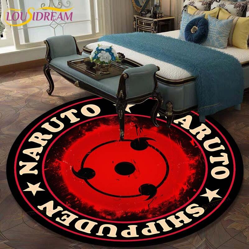 Круглый ковер с рисунком Наруто для гостиной, детский коврик, напольный коврик, коврик для ванной, ковер для спальни, коврик для детской комнаты
