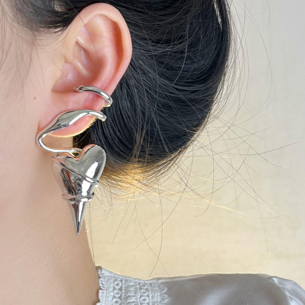 Irregular Metal Eardrop Geometry Exaggerated Earrings Unique Heart Earrings Women