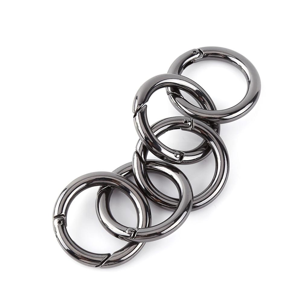 20 Pcs Round Round Carabiner Spring Snap Clips Zinc Alloy Keychain Buckle  Outdoor Activities