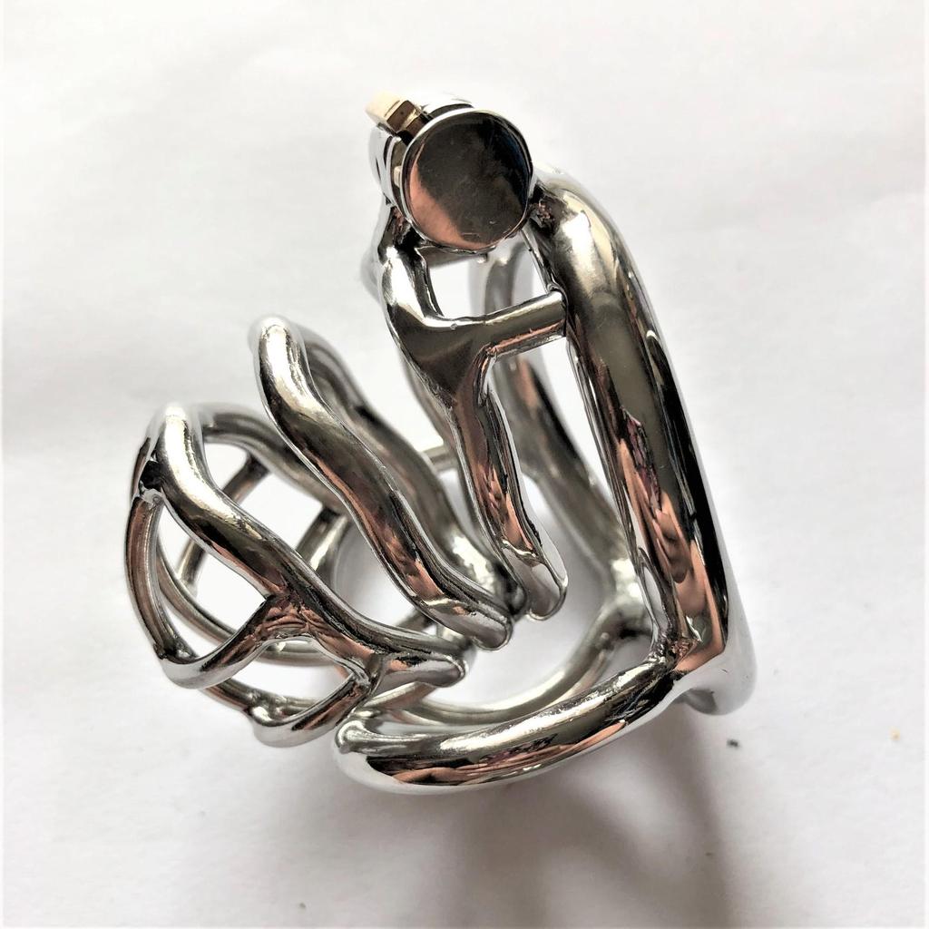 Предотвращение внебрачного секса, клетка для члена, устройство мужского целомудрия из нержавеющей стали, замок пениса, кольцо для члена, пояс верности, секс-игрушка, M128