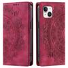 Для iPhone 15 Plus, 14 Plus, 13 Чехол-книжка из ПУ-кожи с тиснением «Мандала», с магнитным закрытием