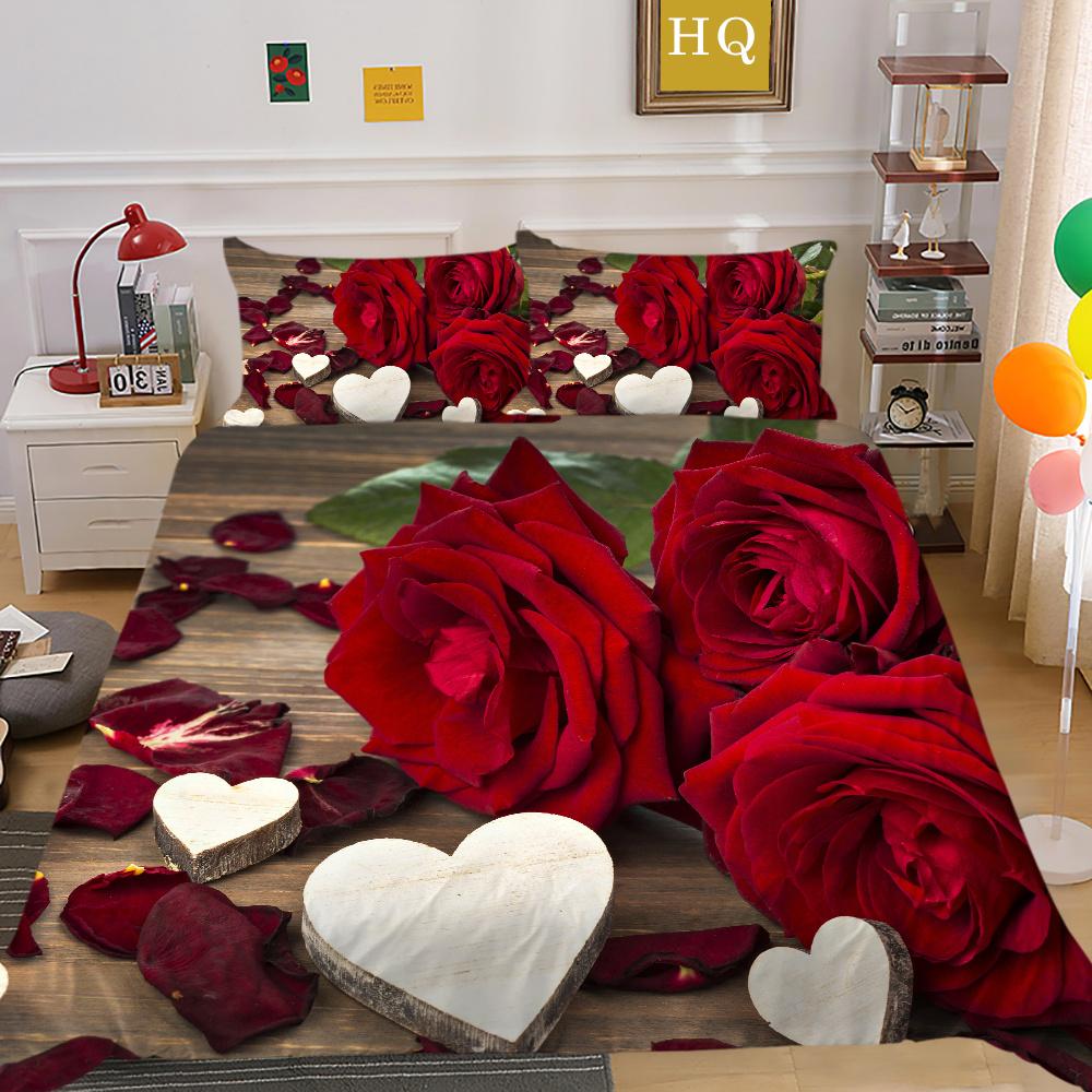 Комплект одеял с 3D принтом цветов, двойной размер, домашнее постельное белье из микрофибры, подростковая мода, высококачественный домашний текстиль