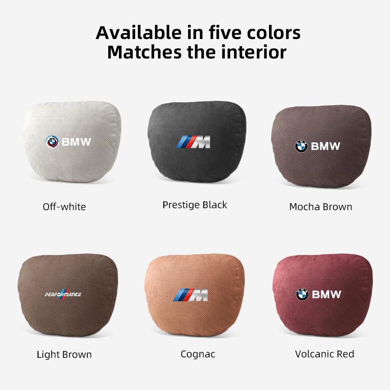 Soft Suede Car Headrest Seat Neck Support Cushion Interior Accessory For BMW E90 G80 M3 G30 M5 F82 F83 F20 F21 G42 F95 F96 G06 M