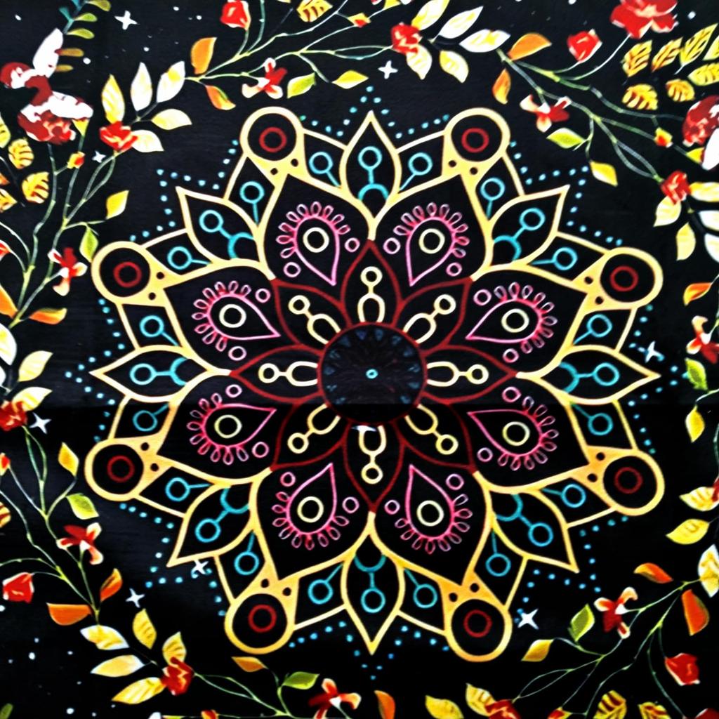 COZENTA Tarot Tarot Flower Mat, Tapestry, Cloth, Large, Thick, 60x60cm, Mandala, Moon,