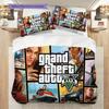 Grand Theft Auto V Action Adventure Bedding (1 * duvet cover + 2 * pillowcase, without core) 2D Flat Christmas birthday gift Bedding set