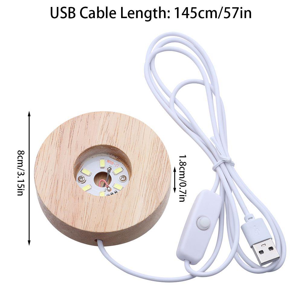 Gift for Crystal Ball Home Decor Color Changing LED Lights Wooden Lighted Base Stand Display Base