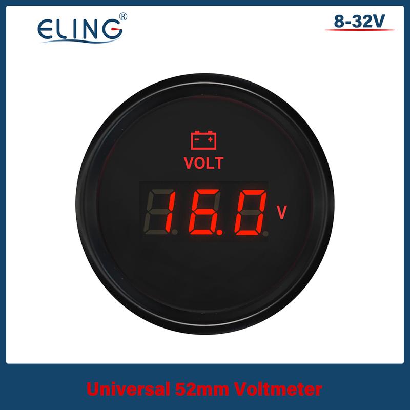 ELING 52 мм Водонепроницаемый IP67 (цифровой) Вольтметр 8-16В 16-32В (8-32В) для Авто Лодки Яхты RV Мотоцикла Транспортного Средства