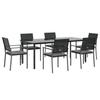 VidaXL 7 Pcs Garden Dining Set Cushions Wicker Steel 3187029