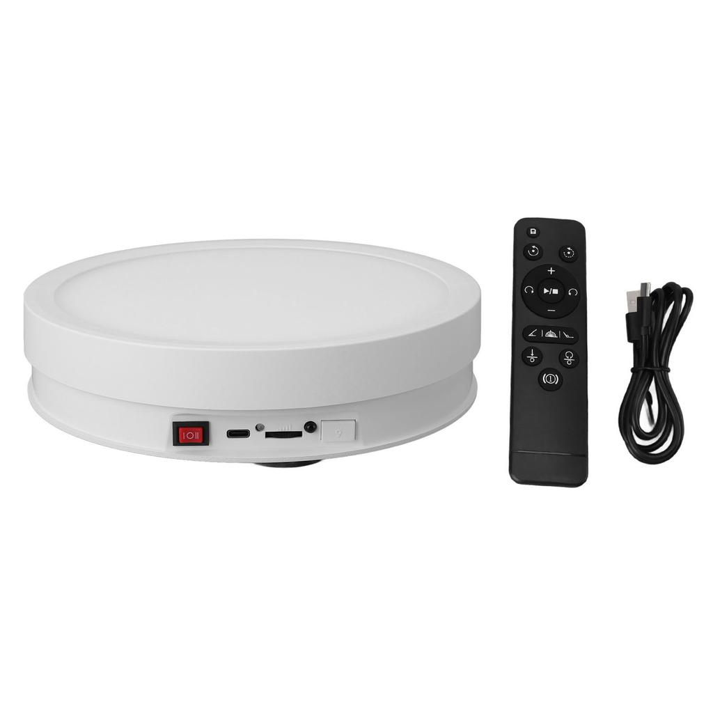 22cm Motorized Rotating Display Stand with LED Light Electronic Turntable Display Stand for