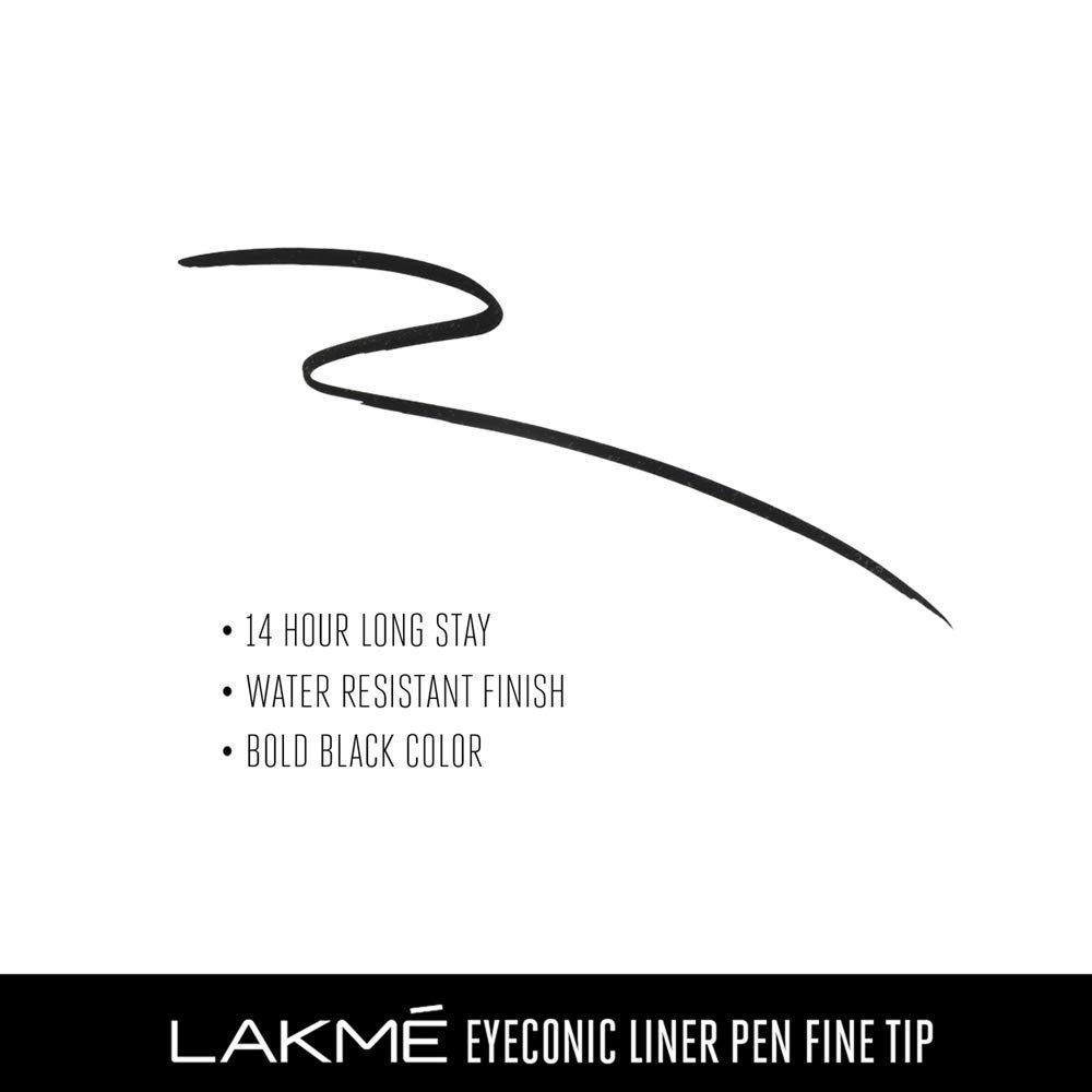 Черный лайнер (1 мл), Eyeconic Liner Pen Fine Tip, Lakme