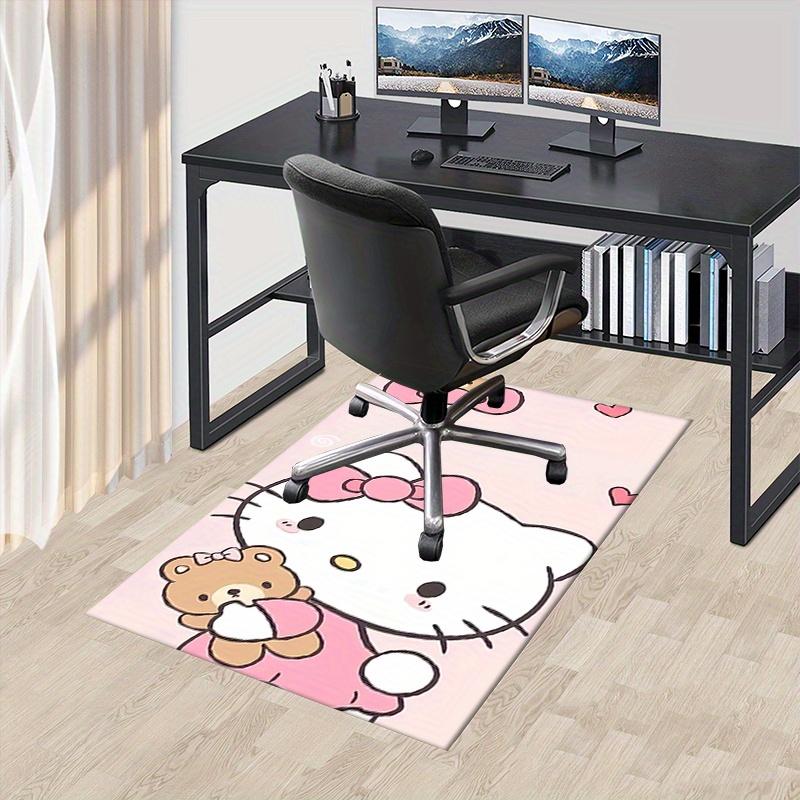 Office Rug Hello Kitty, Teddy Bear Anti-Slip Rug, Machine Washable for Living Room, Bedroom, Office, Multiple Sizes, Bedroom Mat, Decorative Mat, Dura