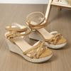 Fashion 2024 New SyfIyno Beige Fashion Wedge Sandals for Women Summer Casual Non-slip Peep Toe Platform Shoes Heel Woman Sandale