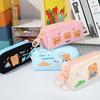 Case Zipple Pouch Big Stationery Canvas Pen Holder Bear Pencil Bag Stroage Bag Zipper Pencil Case