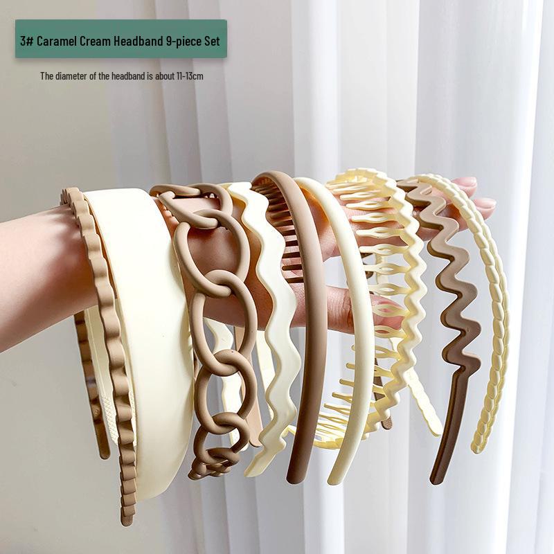Женский нескользящий обруч для волос цвета молочного кофе: Универсальная повязка на голову и зажим для фиксации в дороге