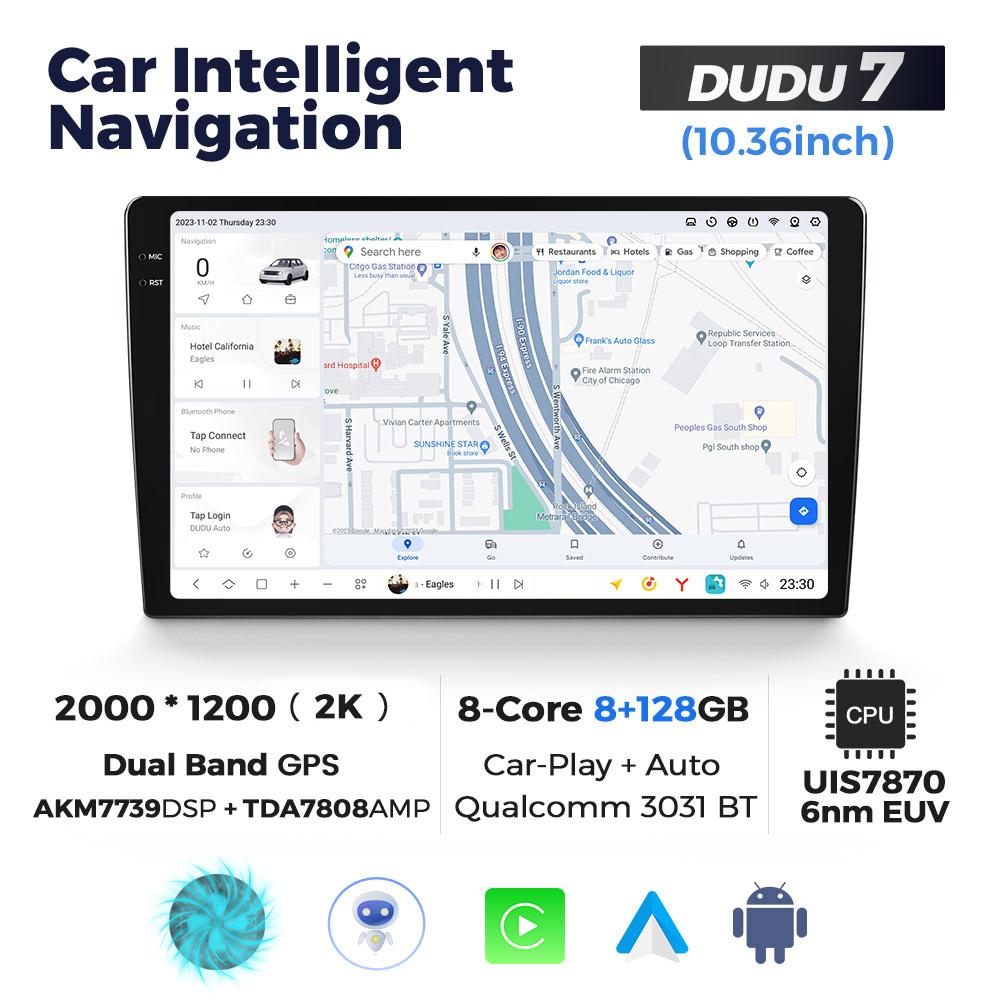 DUDUAUTO DUDU 7 DUDU7 Android 13 Wireless CarPlay Auto Universal 9.5" 10.36" Car Radio Multimedia Player GPS Intelligent System