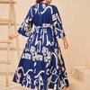 Women's Dress Plus Size Printed Elastic Waist Dresses