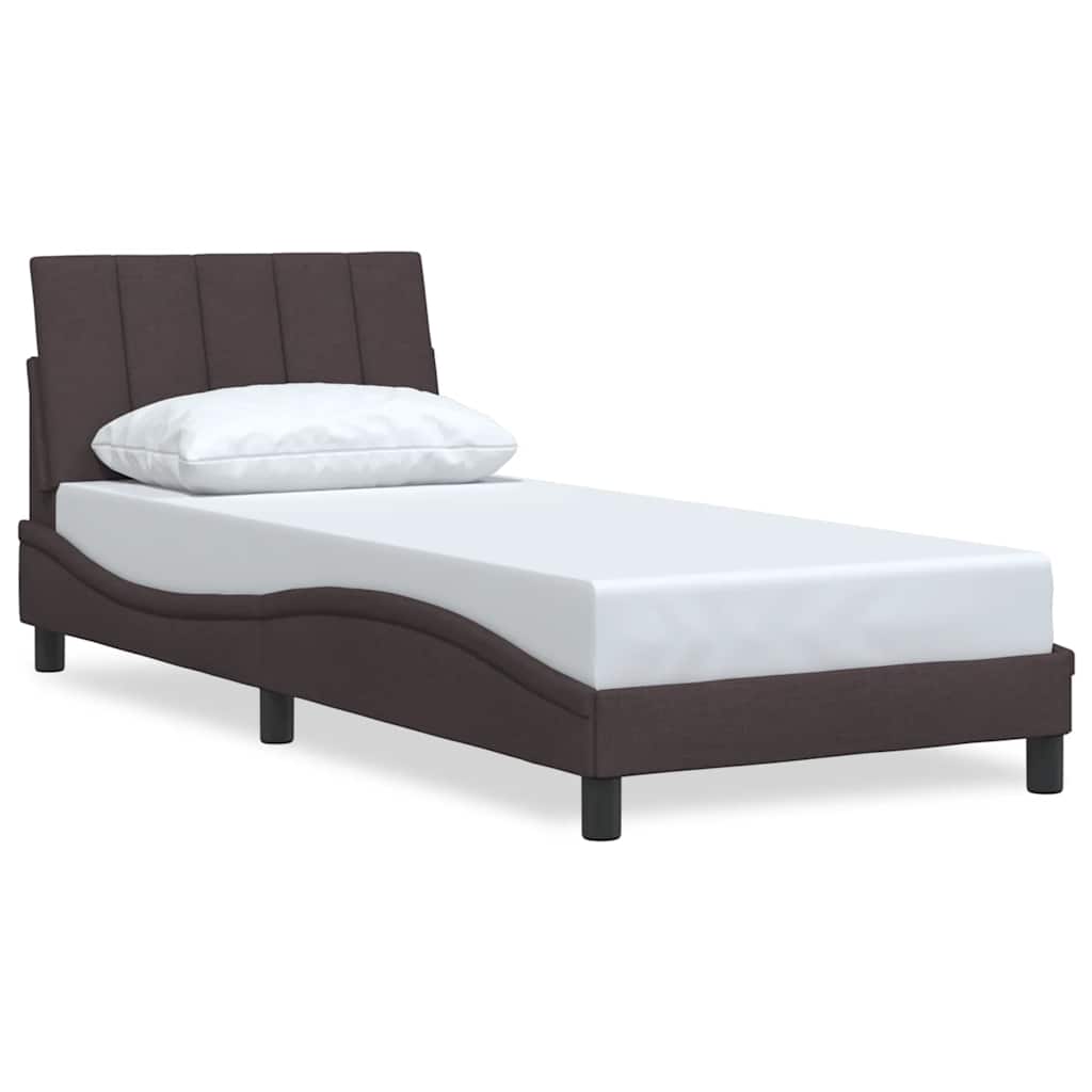 Bed Frame without Mattress Hanko Dark Brown 90x200 cm Fabric