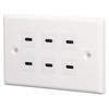 6 Port USB Receptacle Outlet Type C USB Outlet Wall Wide Applicability USB Outlet Plug for Business Office