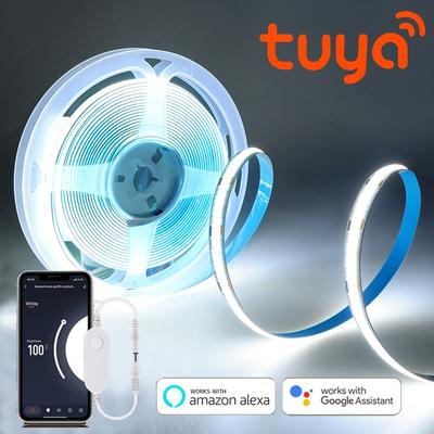Светодиодная лента COB высокой интенсивности Tuya Smart Life Wi-Fi Управление приложением Гибкая подсветка Лампа Лента работает с Alexa, Google Home