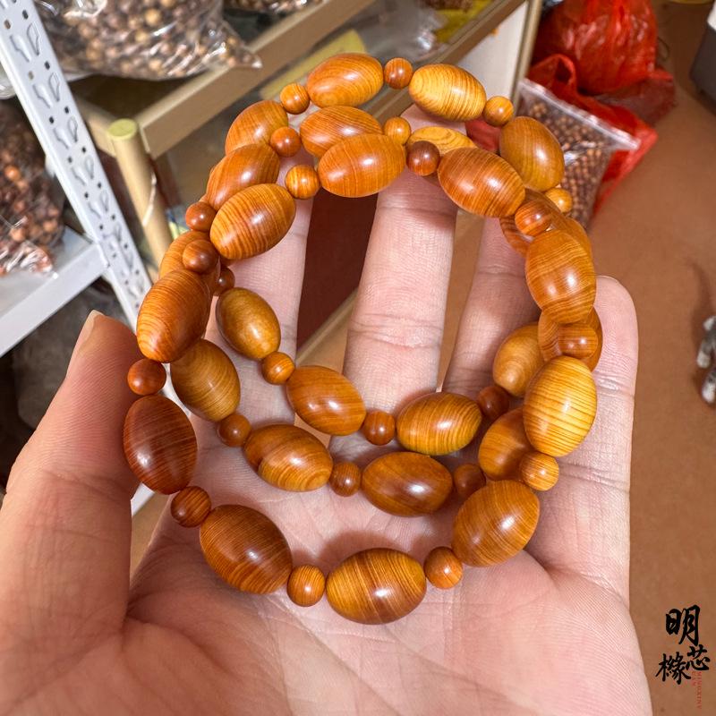 Браслет Мала из бусин тайханского кипариса и оливы 1,2x1,7 с разделительными бусинами 0,6 для мужчин и женщин