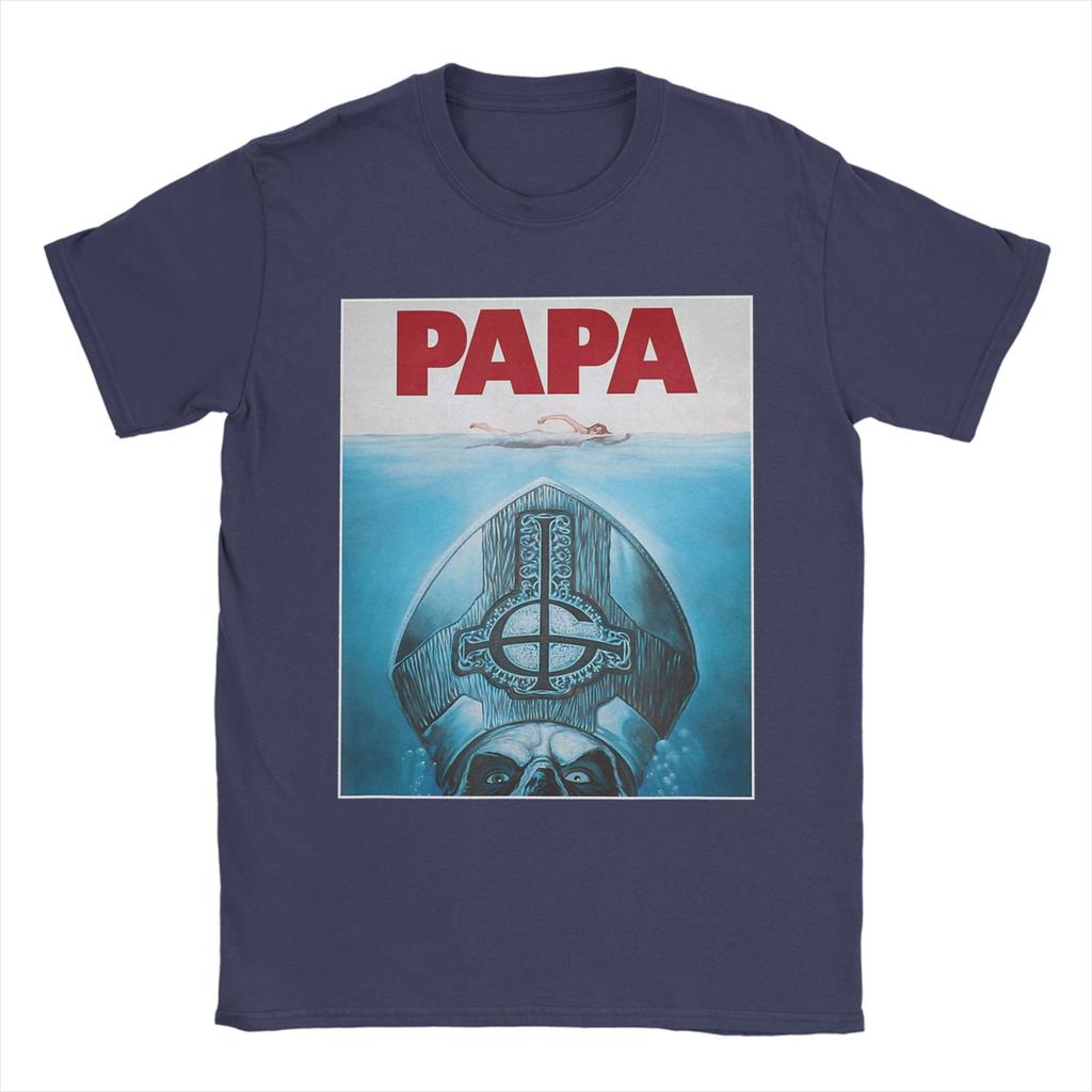 Футболка с плакатом группы Ghost Papa для мужчин Уникальная футболка 100% хлопок С круглым вырезом Короткий рукав Классическая одежда