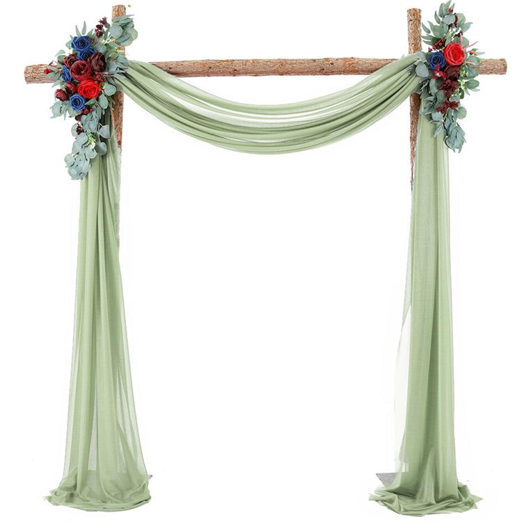 6/3 Meters Wedding Arch Drape Fabric Sheer Chiffon Tulle Curtain Draping Backdrop Party Supplies Home Drapery Ceremony Decoration