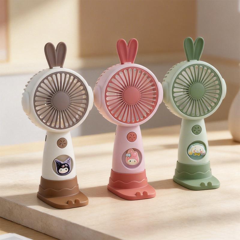 2026 USB Rechargeable Mini Handheld Fan with Silent Operation & Mobile Phone Holder, Custom Logo