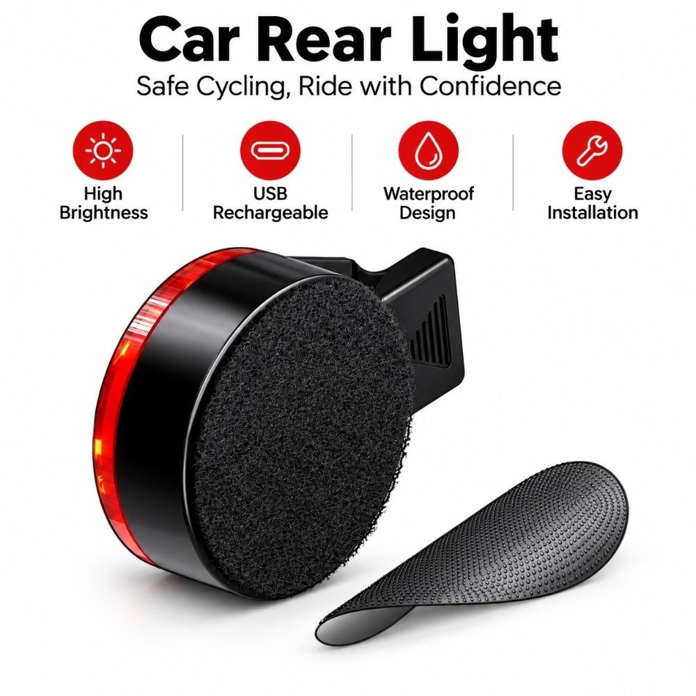 USB Rechargeable Motorcycle Helmet Tail Light Flashing Warning Cycling Rear Light