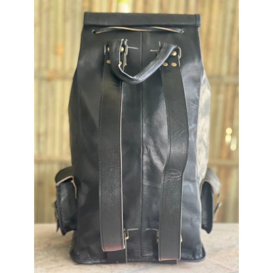 Bag Goat Leather Backpack Rucksack Laptop Vintage Brown Travel Men