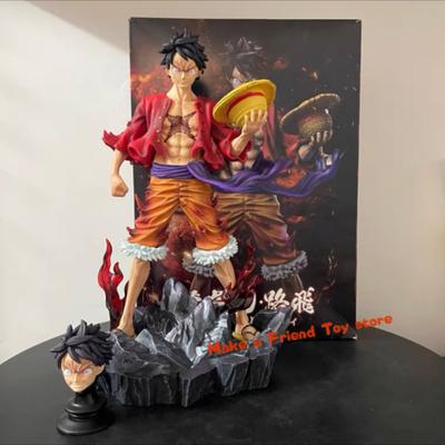 One Piece Луффи Аниме Фигурка Четыре Императора Обезьяна D. Фигурка Луффи со шляпой-соломенкой 24 см, ПВХ, коллекционная игрушка, подарок