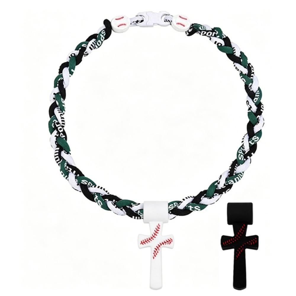 Braided Chain Baseball Pendant Necklace Tornado Design Tornado Necklace Special Occasions