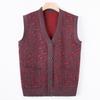 Middle-aged Elderly Knitted Sweater Vest Female Age 0 Mother Wear Autumn Sweater Vest Grandma New Warm Cardigan