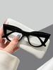 1Pc Classic Fashion Black Cat-Eye Frame Glasses Casual Fashion Retro Women's Glasses Fashionable Accessories Trendy for Going Ou