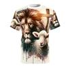 Golden Cross Print Jesus T Shirts For Men Easter Festival Street Short Sleeve T-shirt Cool 3d Effect Best Gift Fashion Tee Top