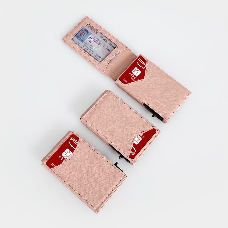 Кожаный кошелек с RFID-защитой: Минималистичный металлический картхолдер для женщин