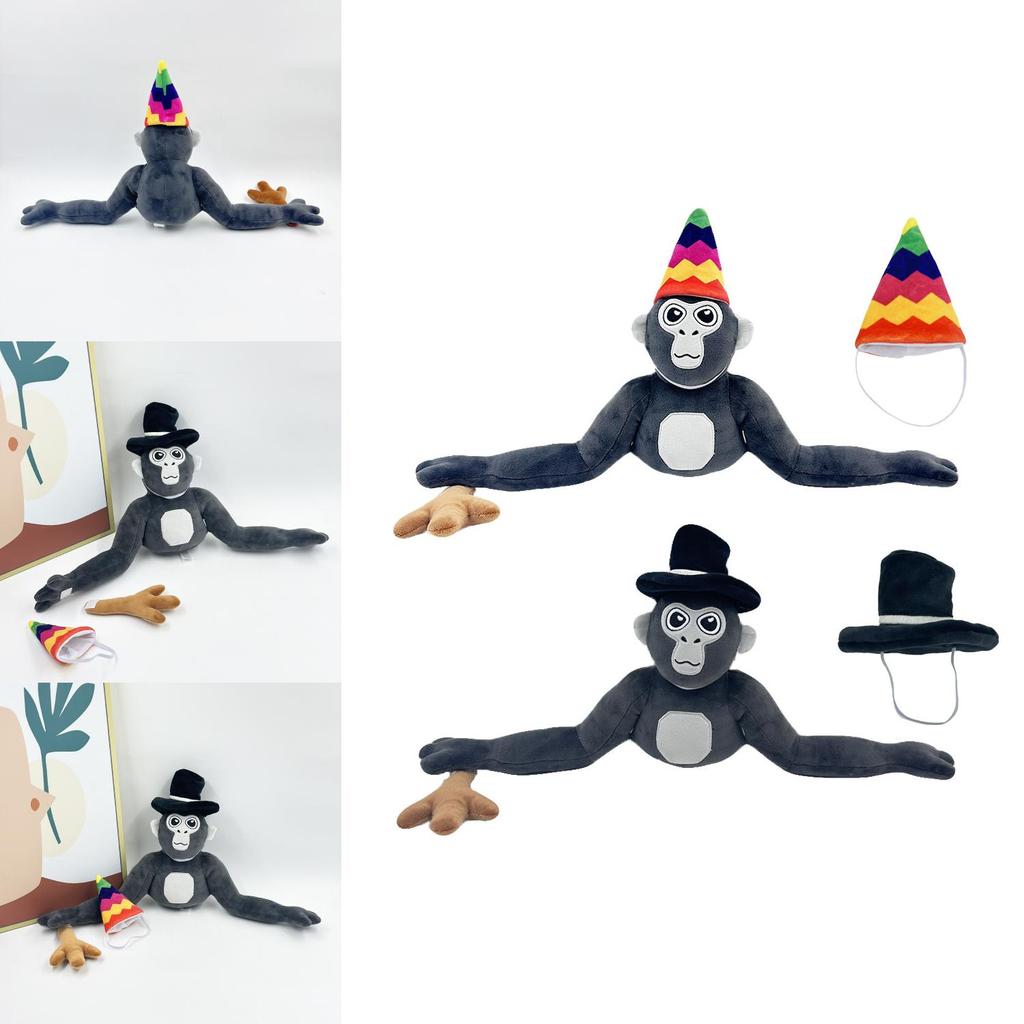 Новая плюшевая игрушка Gorilla Tag Monke, мягкая кукла с шляпой, высотой 25 см