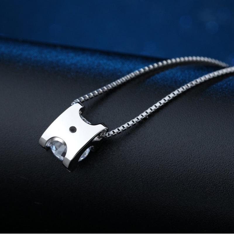 Butterflykiss Real 1ct/2ct Moissanite Pendant Necklace for Women Top Quality Sterling Silver Wedding Party Fine Jewelry