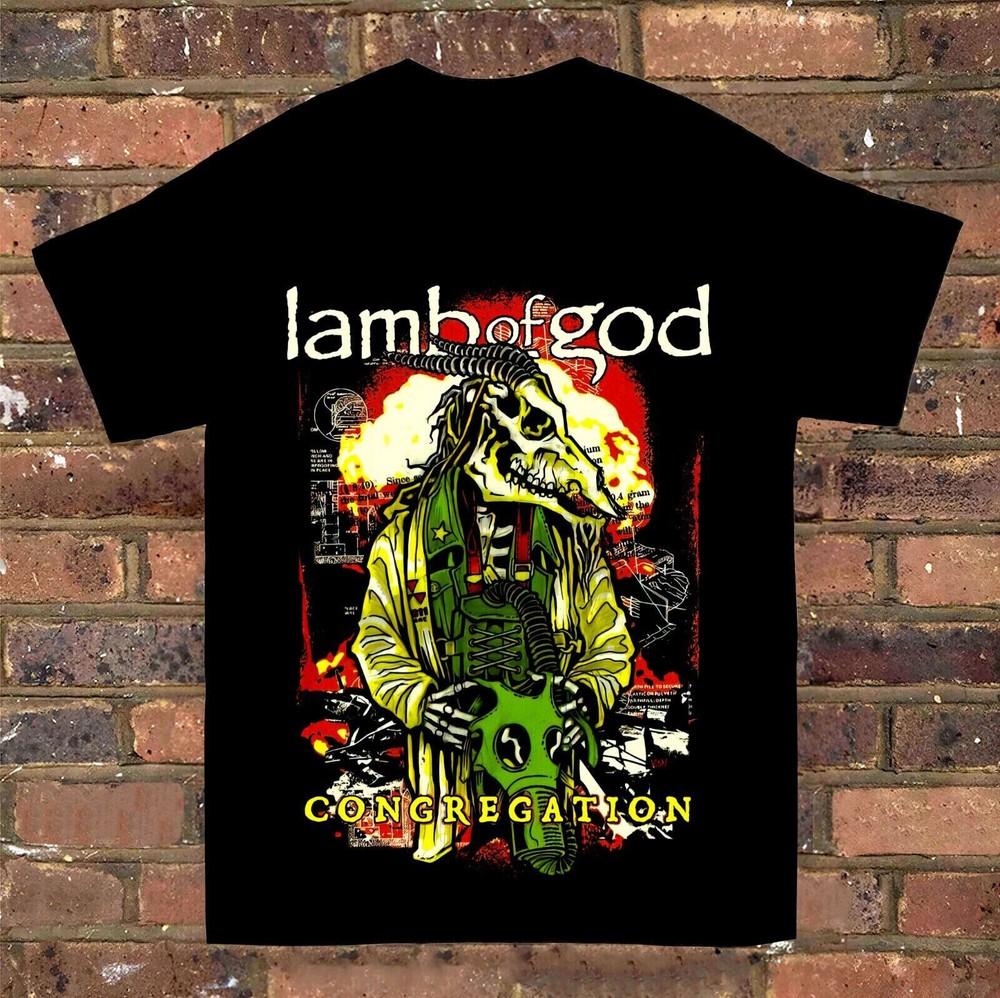 Редкая КОНТЕКСТУАЛЬНАЯ ГРУППА LAMB OF GOD Черная Унисекс S-234XL Подарок Смешная Футболка FN509