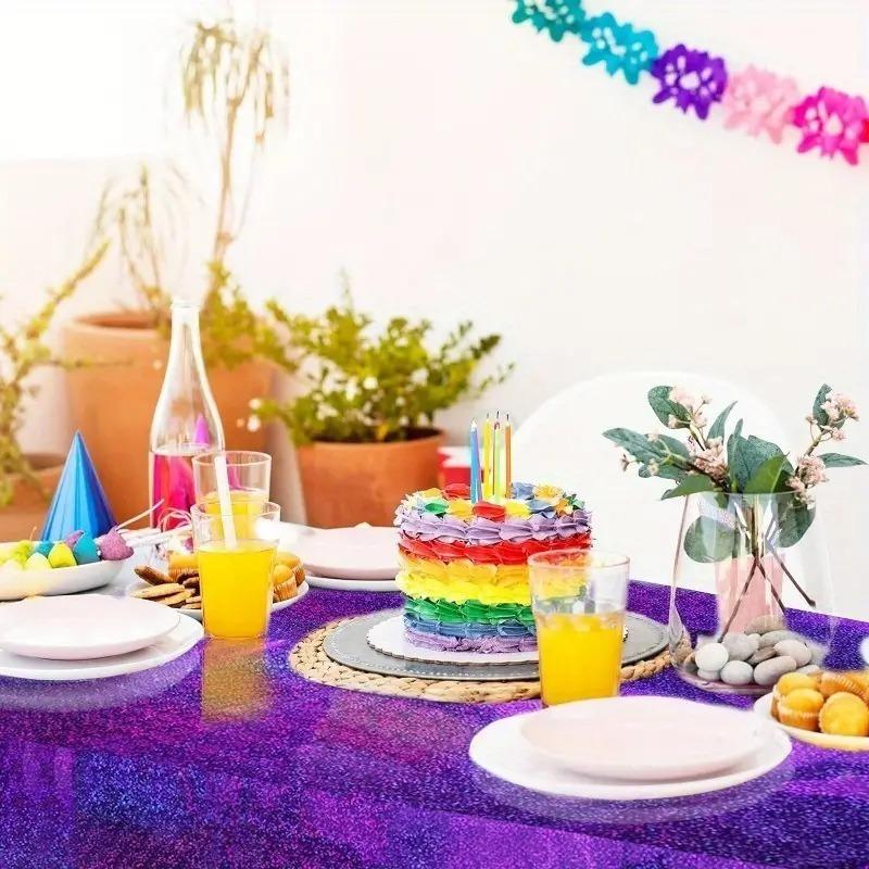 1/2/3PCS Laser Tablecloth Disposable Glitter Aluminum Foil Rectangular Tablecloth Wedding Birthday Party Christmas Decoration