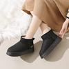New Leather Waterproof Autumn and Winter Platform Snow Boots Women's Fashion All-Matching Fleece-lined Thickened Short Insulated Cotton-Padded Shoes
