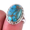 Натуральный голубой медный бирюзовый драгоценный камень кольцо из 925 пробы стерлингового серебра S.7 u1s60