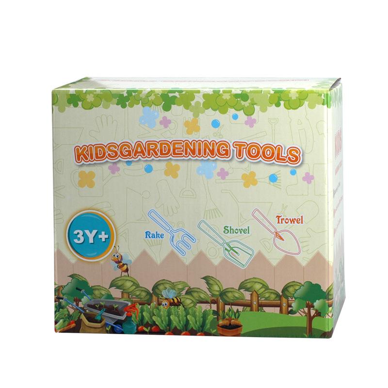 Kids Garden Tools Set Toddler Outdoor Gardening Planting Shovel Rake Bag Toy