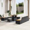 Outdoor Sofa Set with Cushions 8 pcs Black and Cream